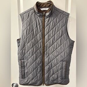 Peter Millar Crown Essex Quilted Travel Vest Men's S Gray